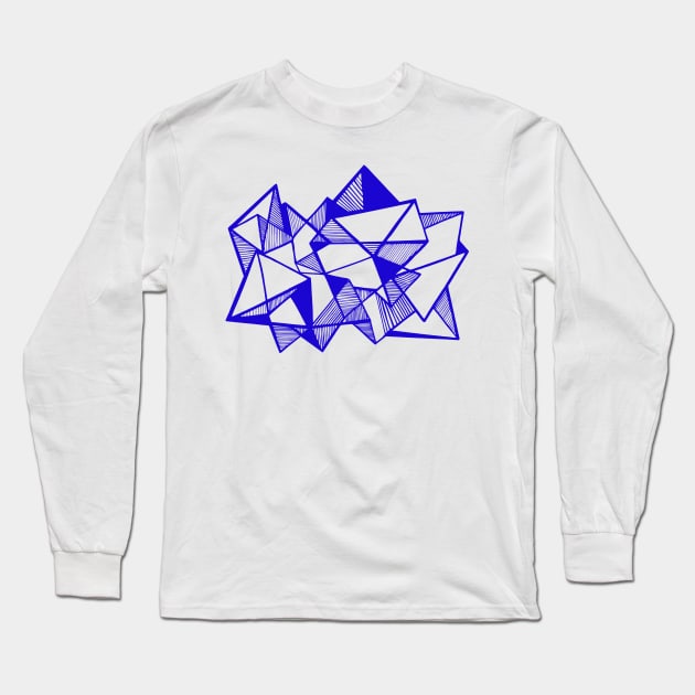 Geometric triangle minimal blue Long Sleeve T-Shirt by carolsalazar